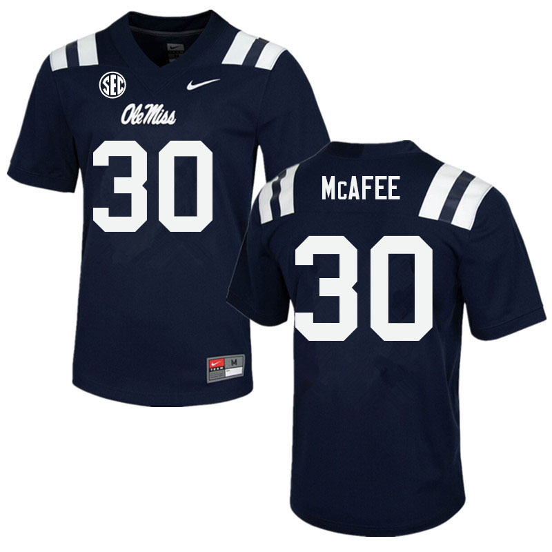 Fred McAfee Ole Miss Rebels NCAA Men's Navy #30 Stitched Limited College Football Jersey ANV3358GI